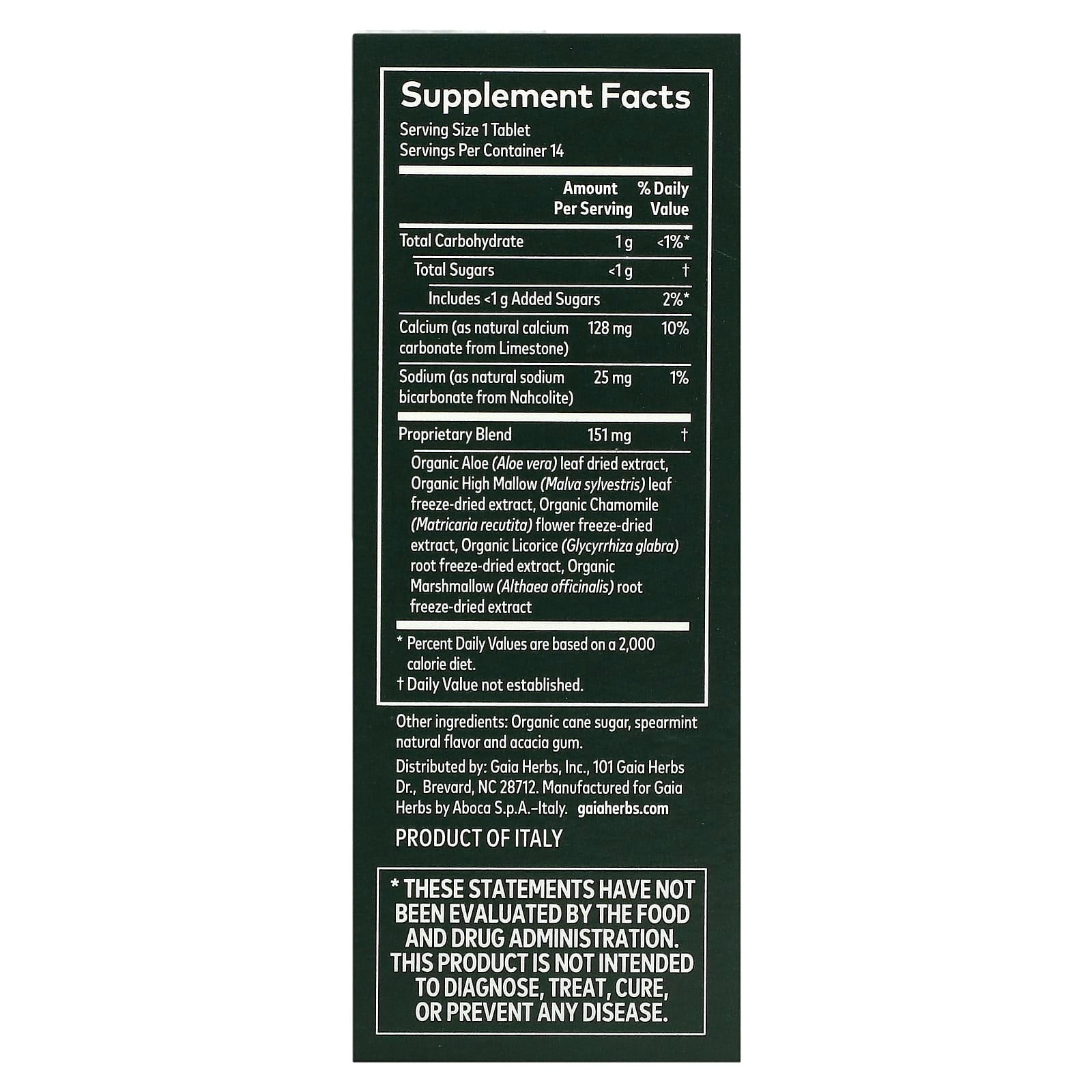 Gaia Herbs, Reflux Relief, 24 Tablets UPC 751063996174 | HiLife Vitamins