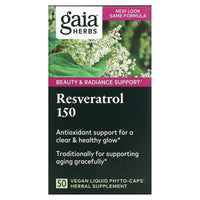 Gaia Herbs, Resveratrol 150, 50 Vegan Liquid Phyto-Caps UPC 751063996648 | HiLife Vitamins