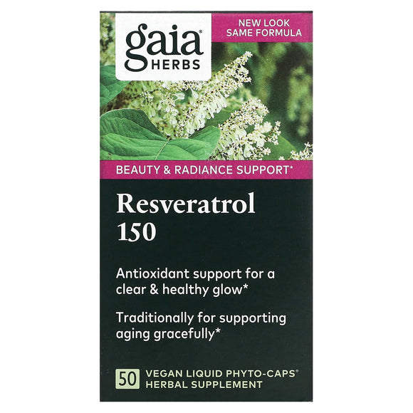 Gaia Herbs, Resveratrol 150, 50 Vegan Liquid Phyto-Caps - 751063996648 | Hilife Vitamins