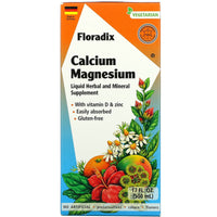 Gaia Herbs, Floradix, Calcium Magnesium with Vitamin D & Zinc, 17 Oz Liquid Extract UPC 850026260038 | HiLife Vitamins