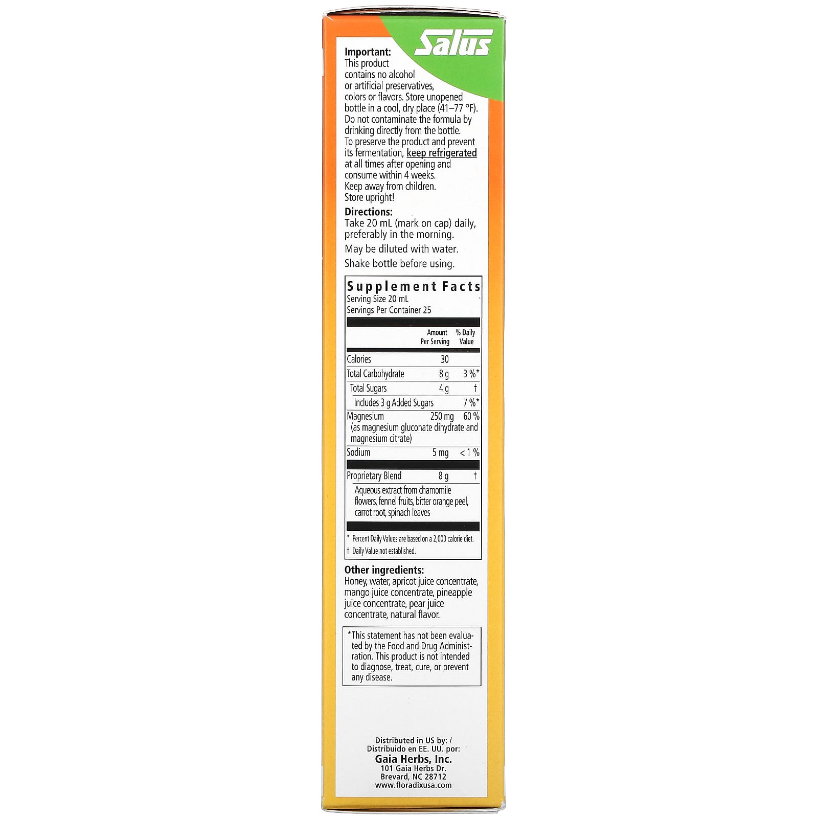 Gaia Herbs, Floradix, Magnesium, 17 Oz Liquid Extract UPC 850026260083 | HiLife Vitamins