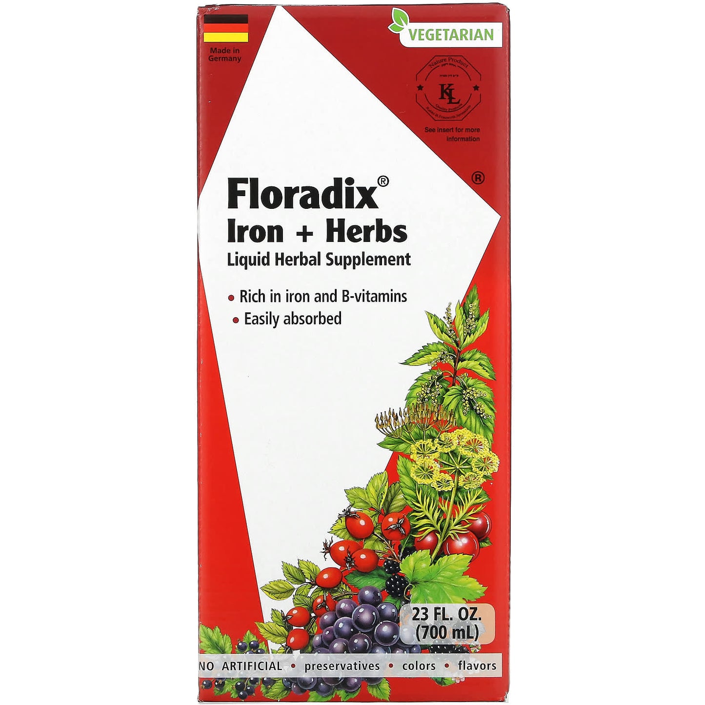 Gaia Herbs, Floradix, Iron + Herbs, 23 Fl Oz UPC 850026260113 | HiLife Vitamins
