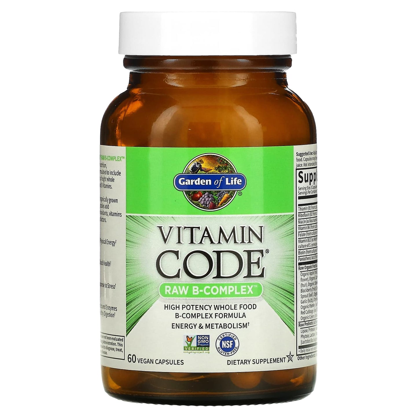 Garden Of Life, Vitamin Code, RAW B-Complex, 60 Vegan Capsules - [product_sku] | HiLife Vitamins