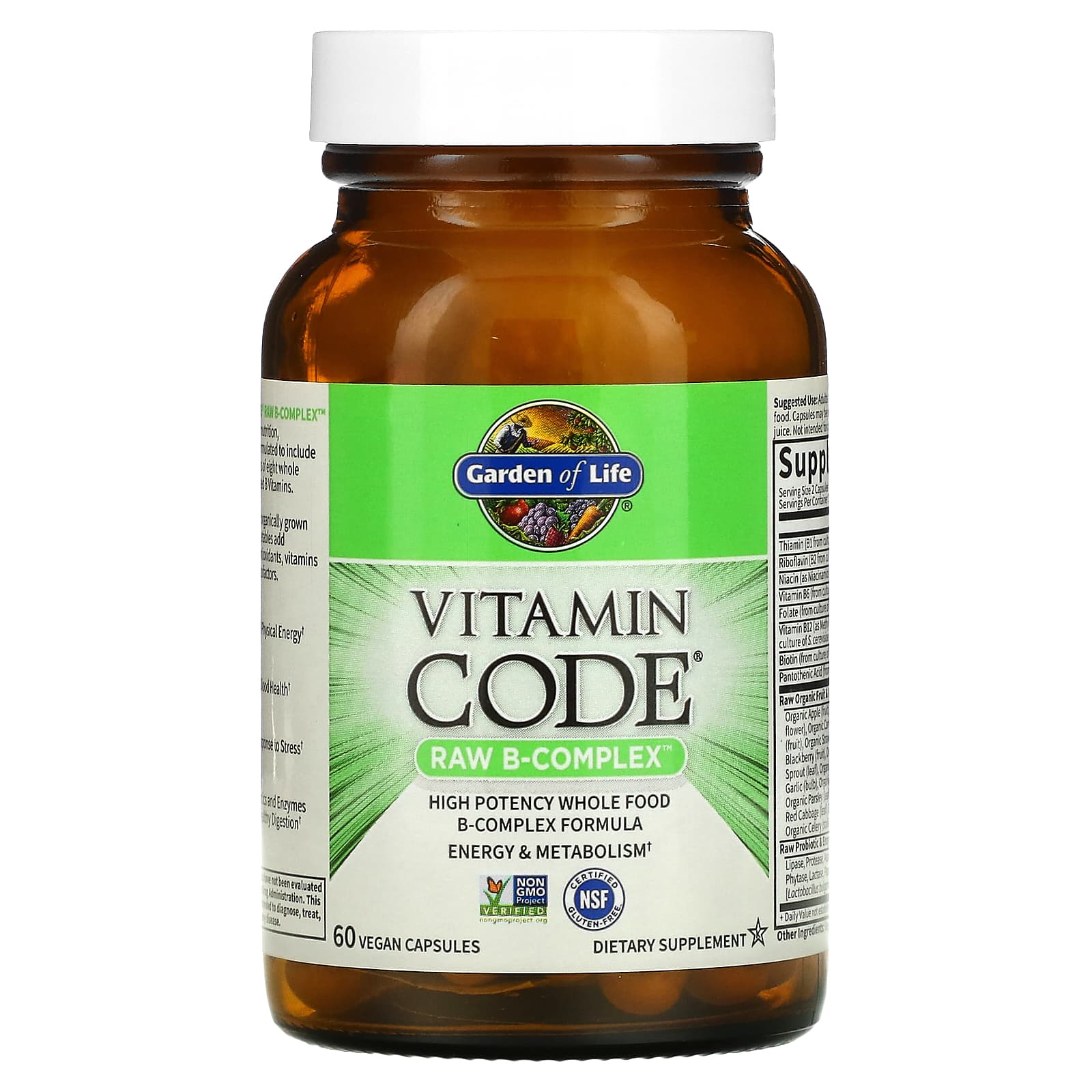 Garden Of Life, Vitamin Code, RAW B-Complex, 60 Vegan Capsules - [product_sku] | HiLife Vitamins