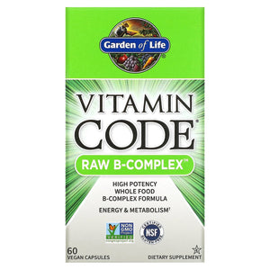 Garden Of Life, Vitamin Code, RAW B-Complex, 60 Vegan Capsules - 658010113809 | Hilife Vitamins