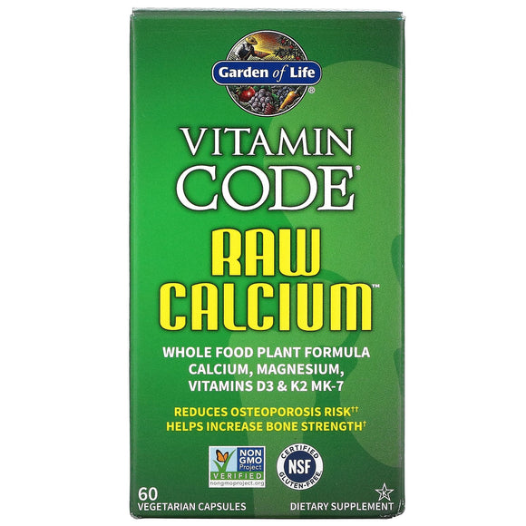 Garden Of Life, Vitamin Code, RAW Calcium, 60 Vegetarian Capsules - 658010113915 | Hilife Vitamins