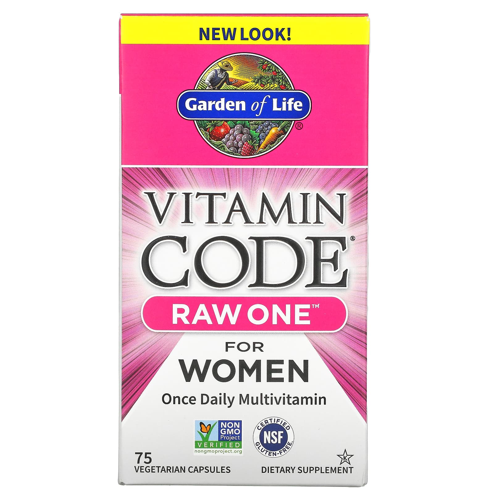 Garden of Life, Vitamin Code - RAW One for Women, 75 Vegetarian Capsules UPC 658010114035 | HiLife Vitamins