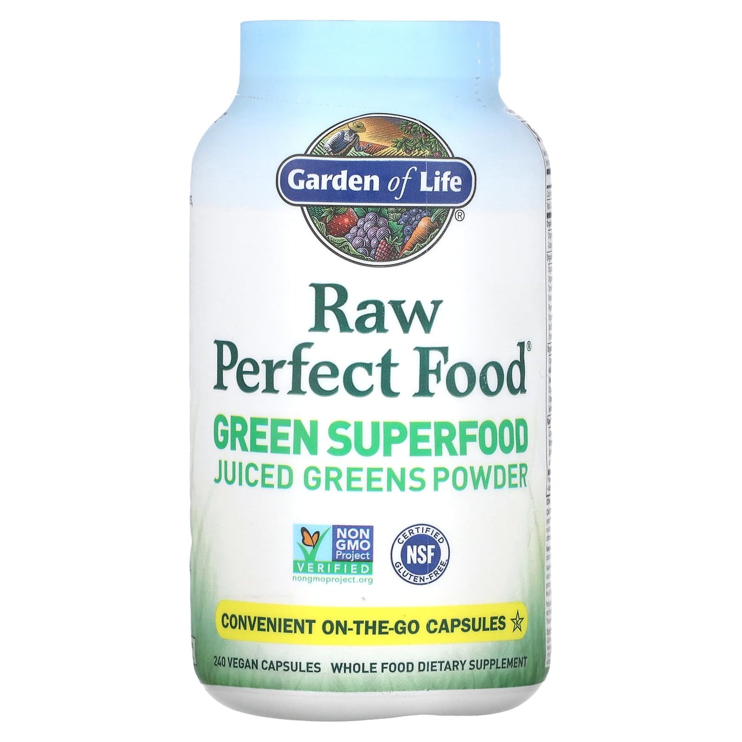Garden of Life, Perfect Food - RAW, 240 Vegetarian Capsules UPC 658010114066 | HiLife Vitamins