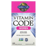 Garden of Life, Vitamin Code - Women's Multi, 240 Vegetarian Capsules UPC 658010114172 | HiLife Vitamins
