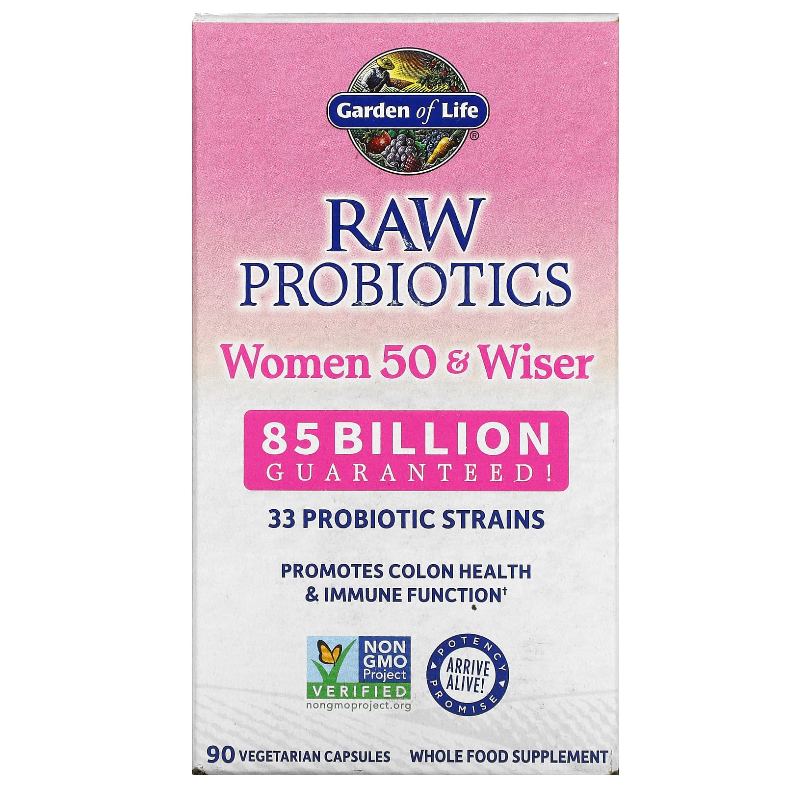 Garden of Life, RAW Probiotics Women 50+, 90 Vegetarian Capsules UPC 658010115681 | HiLife Vitamins