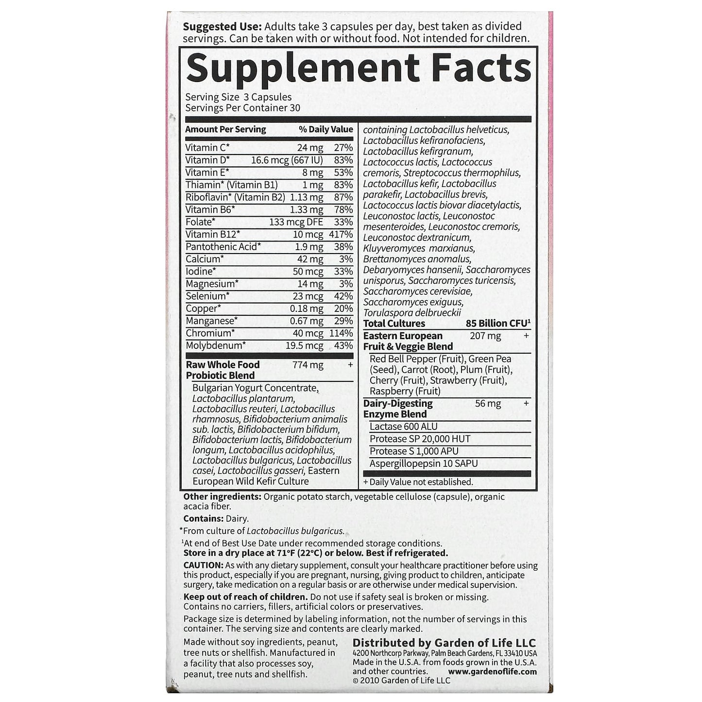 Garden Of Life, RAW Probiotics Women 50+, 90 Vegetarian Capsules - [product_sku] | HiLife Vitamins