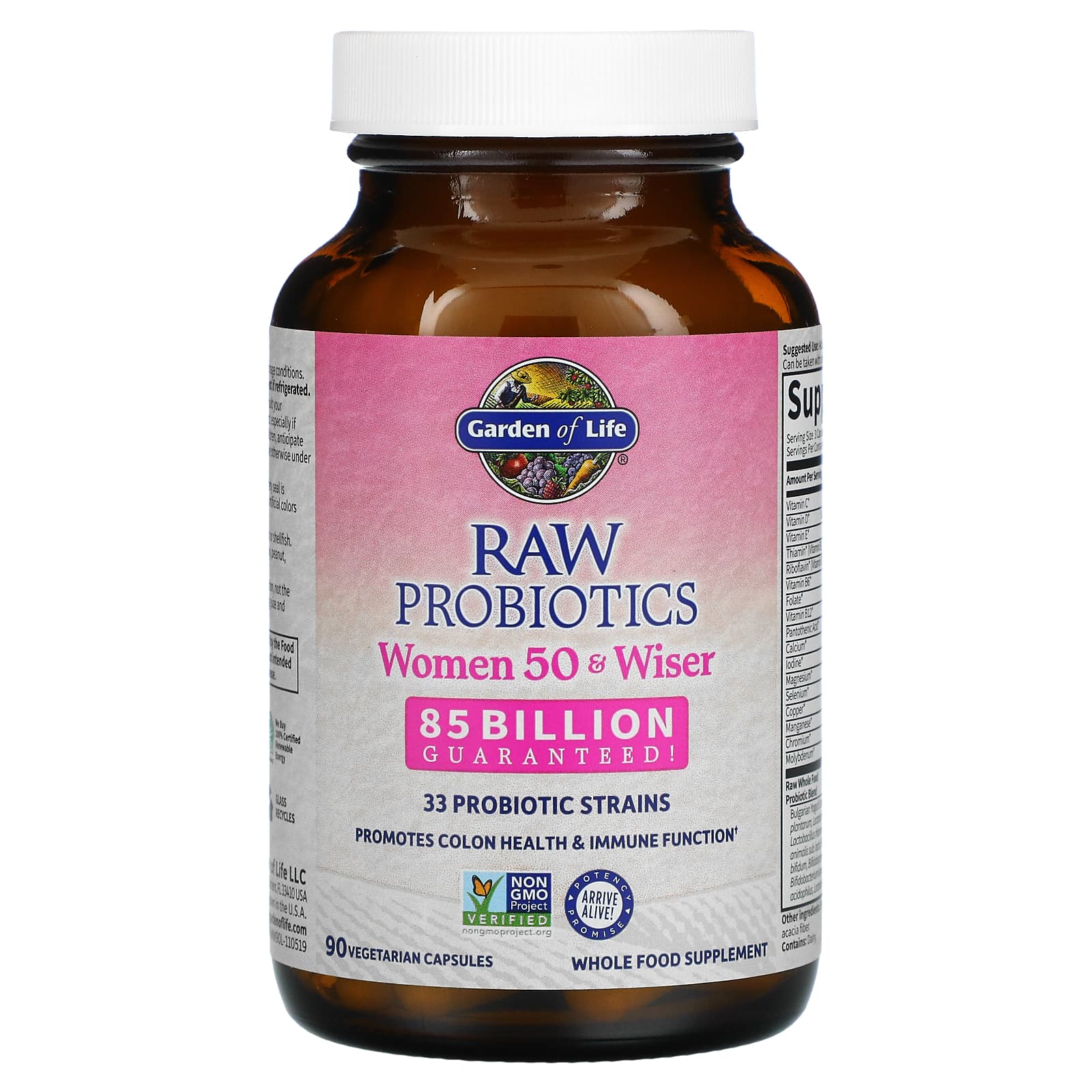 Garden Of Life, RAW Probiotics Women 50+, 90 Vegetarian Capsules - [product_sku] | HiLife Vitamins