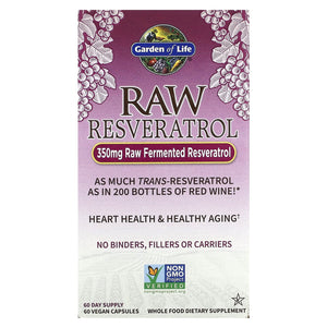 Garden Of Life, RAW Resveratrol, 60 Vegan Capsules - 658010115919 | Hilife Vitamins