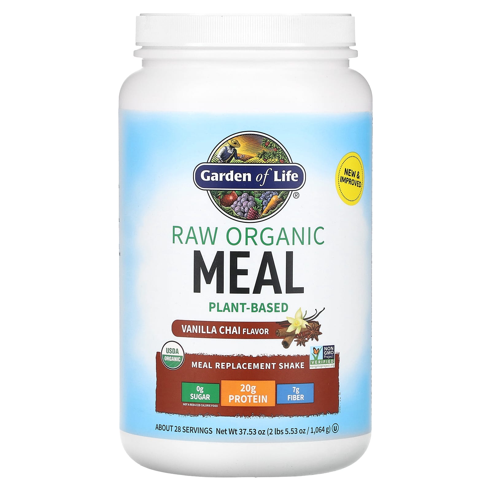 Garden of Life, RAW Organic Meal Vanilla Chai Powder, 32 oz UPC 658010116046 | HiLife Vitamins