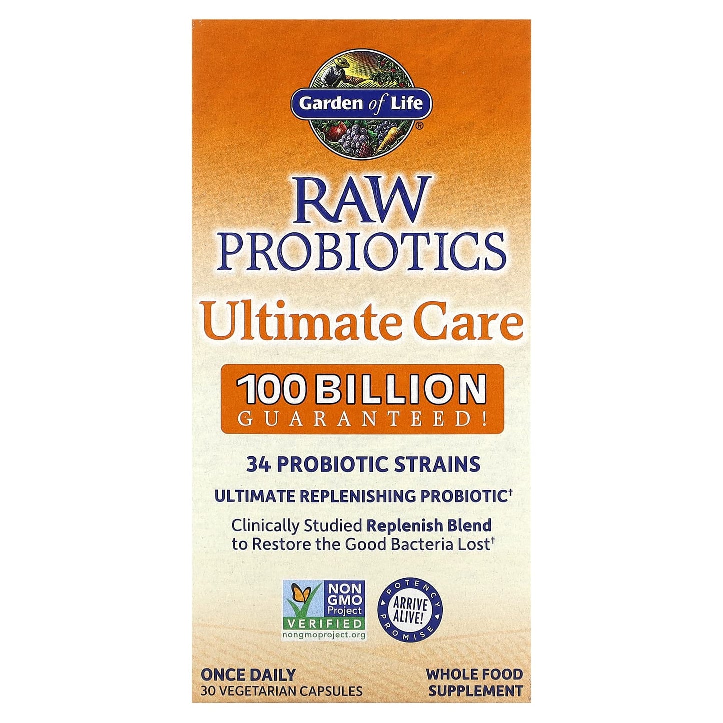 Garden Of Life, Raw Probiotics Ultimate Care, 30 Vegetarian Capsules - 658010116640 | Hilife Vitamins