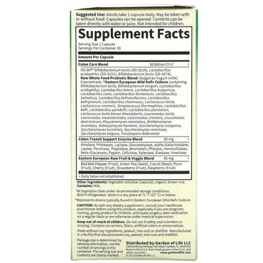 Garden of Life, RAW Probiotics Colon Care, 30 Vegetarian Capsules UPC 658010116657 | HiLife Vitamins