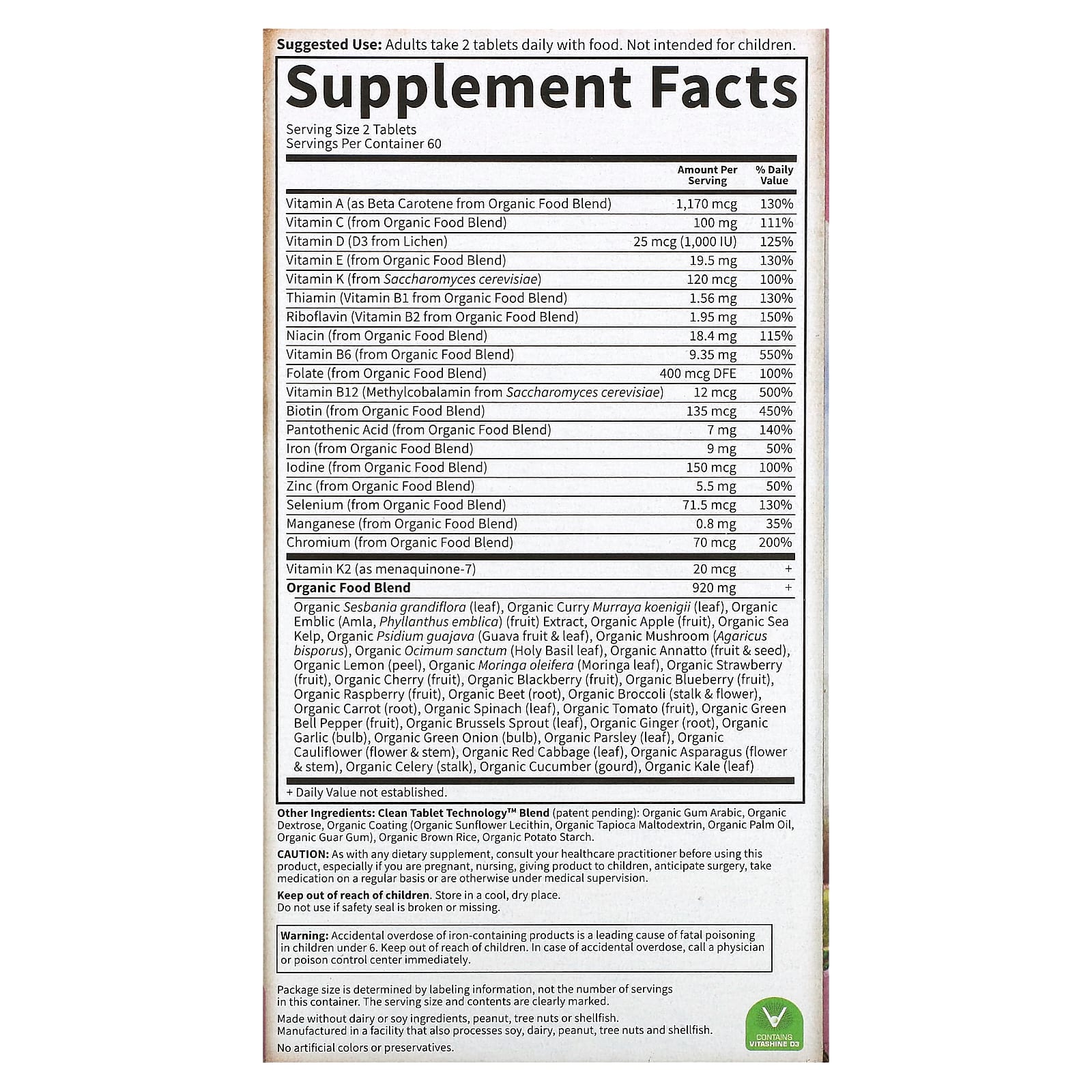 Garden of Life, KIND Organics Women, 120 Vegan Tablets UPC 658010117746 | HiLife Vitamins