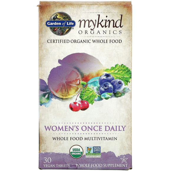 Garden Of Life, KIND Organics Women One-A-Day, 30 Tablets - 658010117753 | Hilife Vitamins