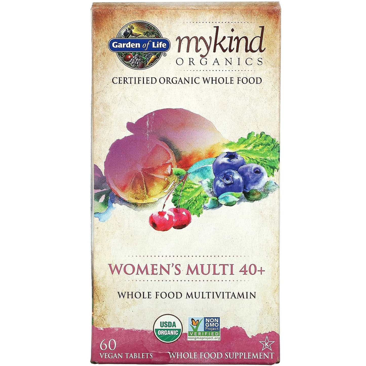 Garden of Life, KIND Organics Women 40+, 60 Tablets UPC 658010117777 | HiLife Vitamins