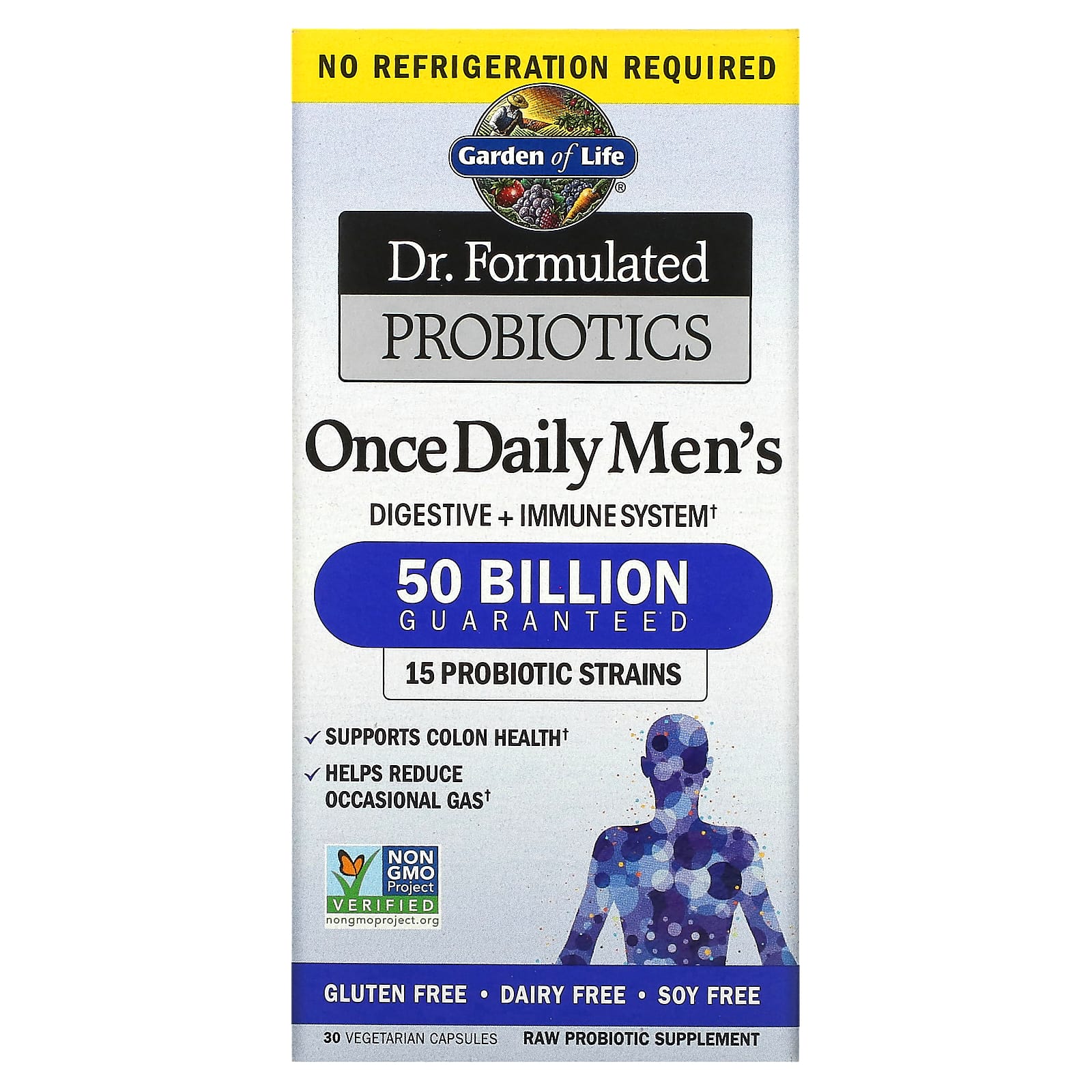 Garden of Life, Dr. Formulated Probiotics, Once Daily Men's, 50 Billion, 30 Vegetarian Capsules UPC 658010118293