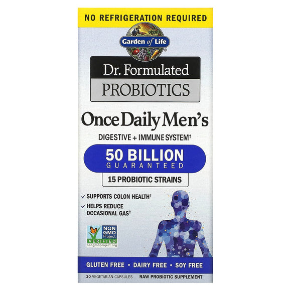 Garden Of Life, Dr. Formulated Probiotics Once Daily Men's, 30 Vegetarian Capsules - 658010118293 | Hilife Vitamins