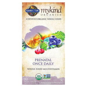 Garden Of Life, mykind Org. Prenatal Once Daily, 90 Vegan Tablets - 658010118576 | Hilife Vitamins