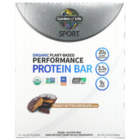 Garden of Life, Sport Organic Performance Protein Bar Peanut Butter Choc., 12 bars UPC 658010119061 | HiLife Vitamins