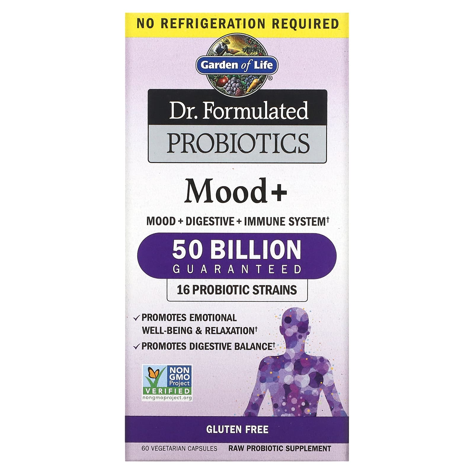 Garden of Life, Dr. Formulated Probiotics Mood+ Shelf Stable, 60 Capsules UPC 658010120043 | HiLife Vitamins