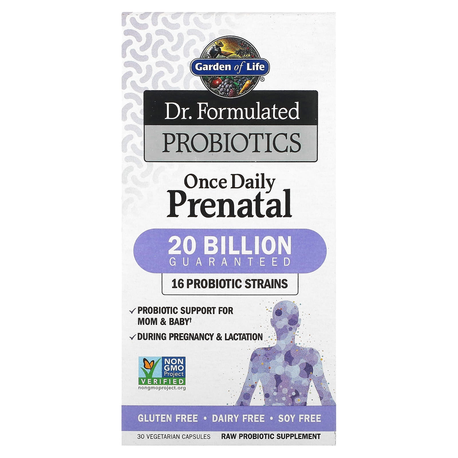 Garden of Life, Dr. Formulated Probiotics Once Daily Prenatal 20 Billion, 30 Vegetarian Capsules UPC 658010120081 | HiLife Vitamins