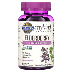 Garden Of Life, Mykind Organics Herbal Elderberry, 120 Vegan Gummy Drops - 658010121774 | Hilife Vitamins