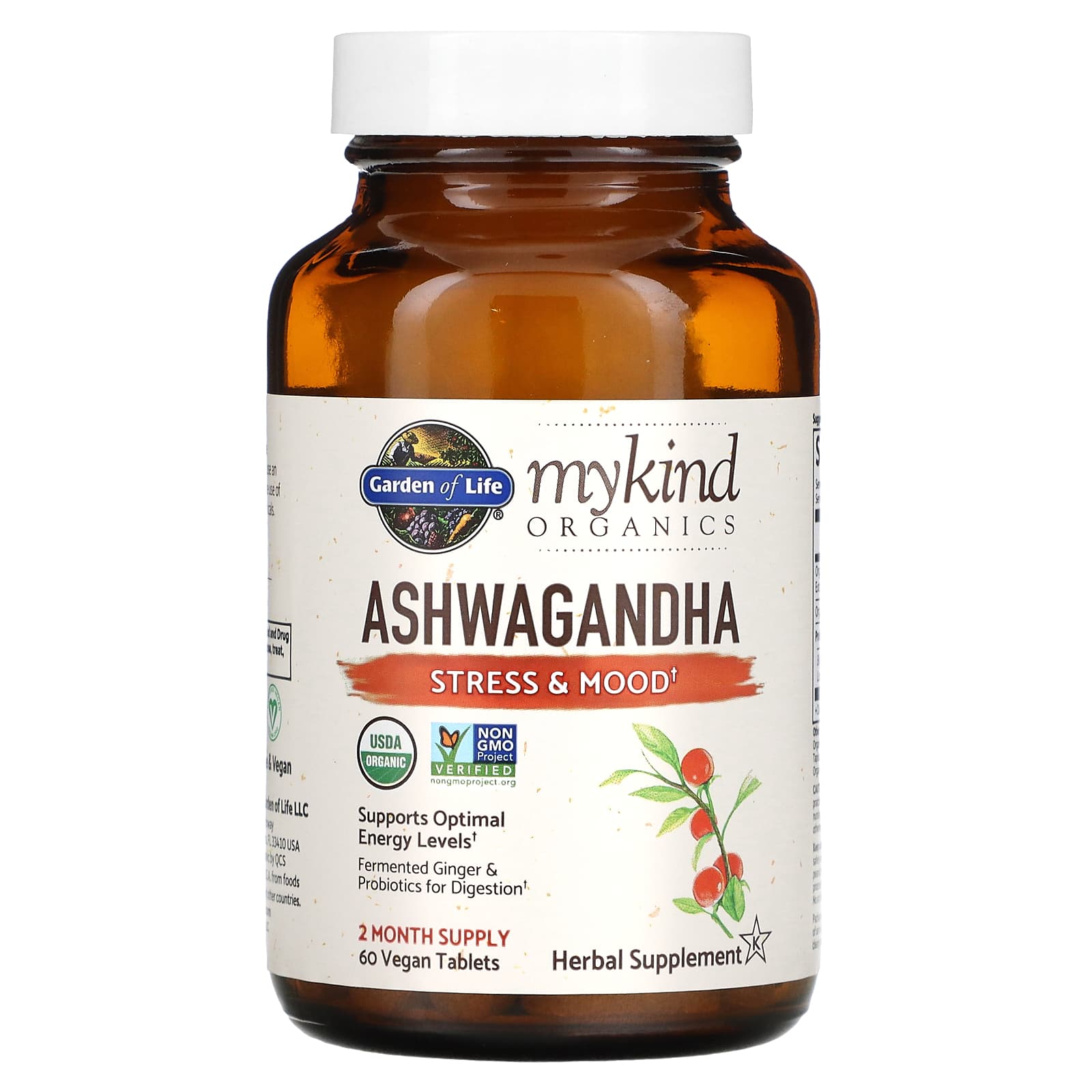 Garden Of Life, Mykind Organics Herbal Ashwagandha, 60 Vegan Tablets - [product_sku] | HiLife Vitamins