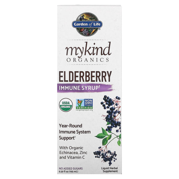 Garden Of Life, Mykind Organics Herbal Elderberry Syrup, 6.59 Oz - 658010123198 | Hilife Vitamins