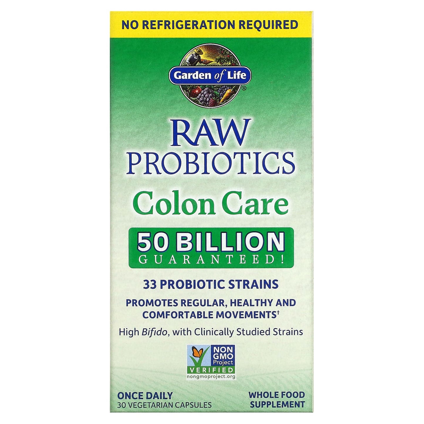 Garden Of Life, Raw Probiotics Colon Care Shelf, 30 Vegetarian Capsules - 658010123327 | Hilife Vitamins