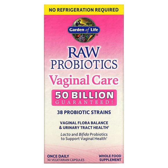 Garden Of Life, Raw Probiotics Vaginal Care Shelf, 30 Vegetarian Capsules - 658010123341 | Hilife Vitamins