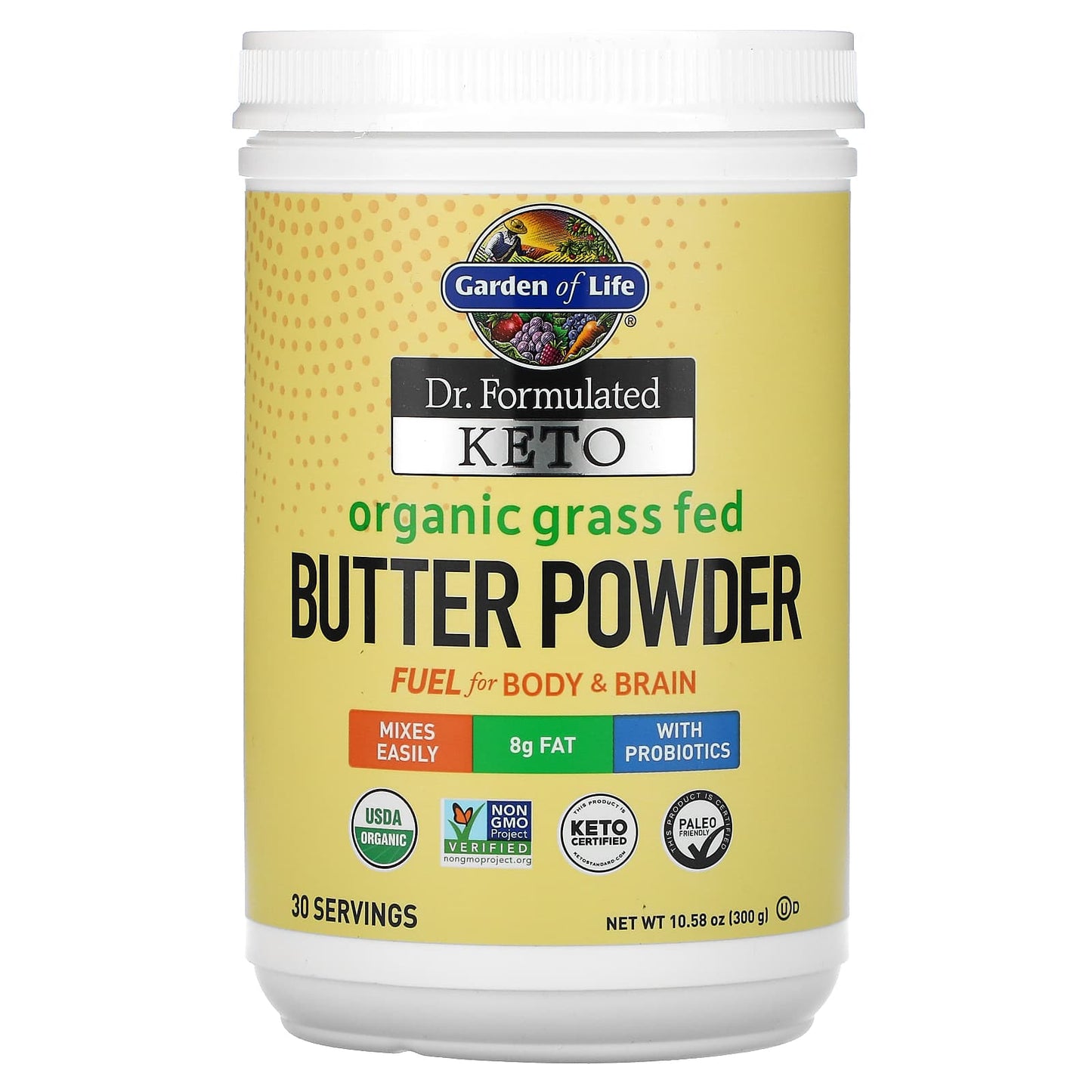 Garden of Life, Dr. Formulated Keto Organic Grass Fed Butter, 300 Gm Powder UPC 658010124461 | HiLife Vitamins