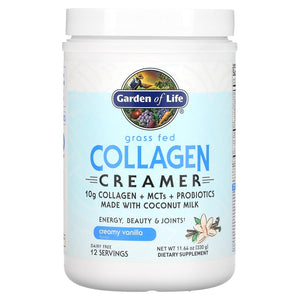 Garden of Life, Grass Fed Collagen Creamer Vanilla, 330 grams powder - 658010127134 | Hilife Vitamins