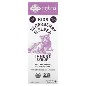 Garden Of Life, Mykind Organics Kids Elderberry and Sleep Syrup, 3.92 fl oz - 658010128216 | Hilife Vitamins