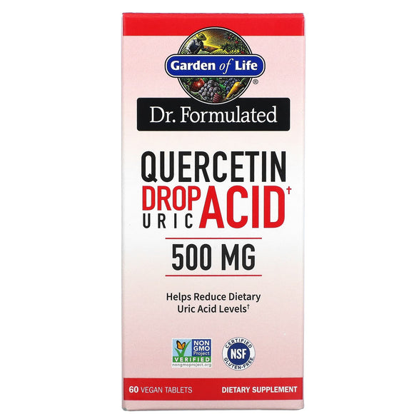 Garden Of Life, Dr. Formulated Quercetin Drop Uric Acid, 500 MG, 60 Vegan Tablets - 658010130523 | Hilife Vitamins