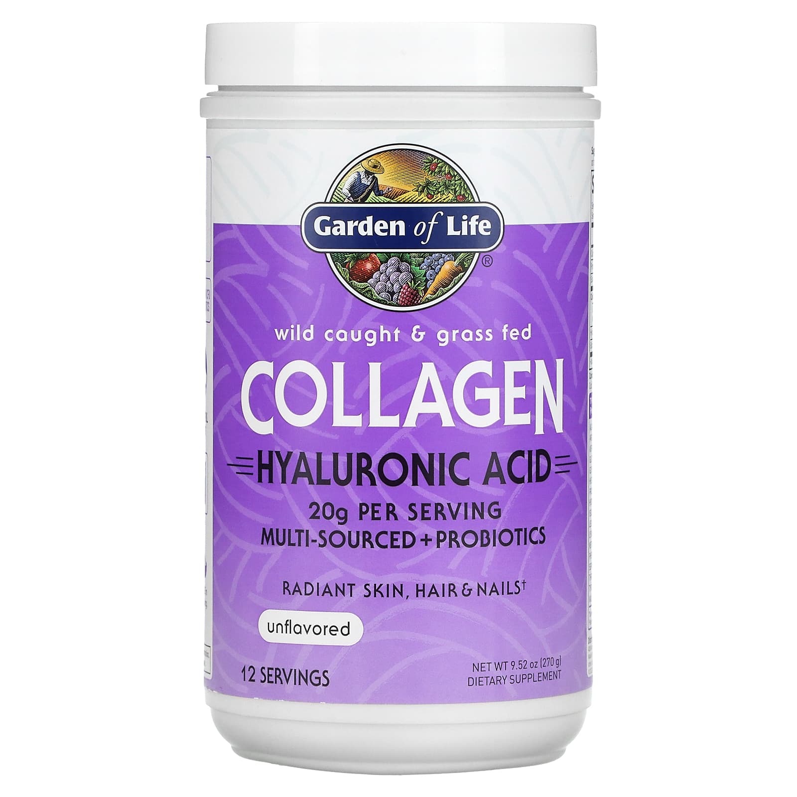 Garden Of Life, Wild Caught & Grass Fed Collagen Hyaluronic Acid, 9.52