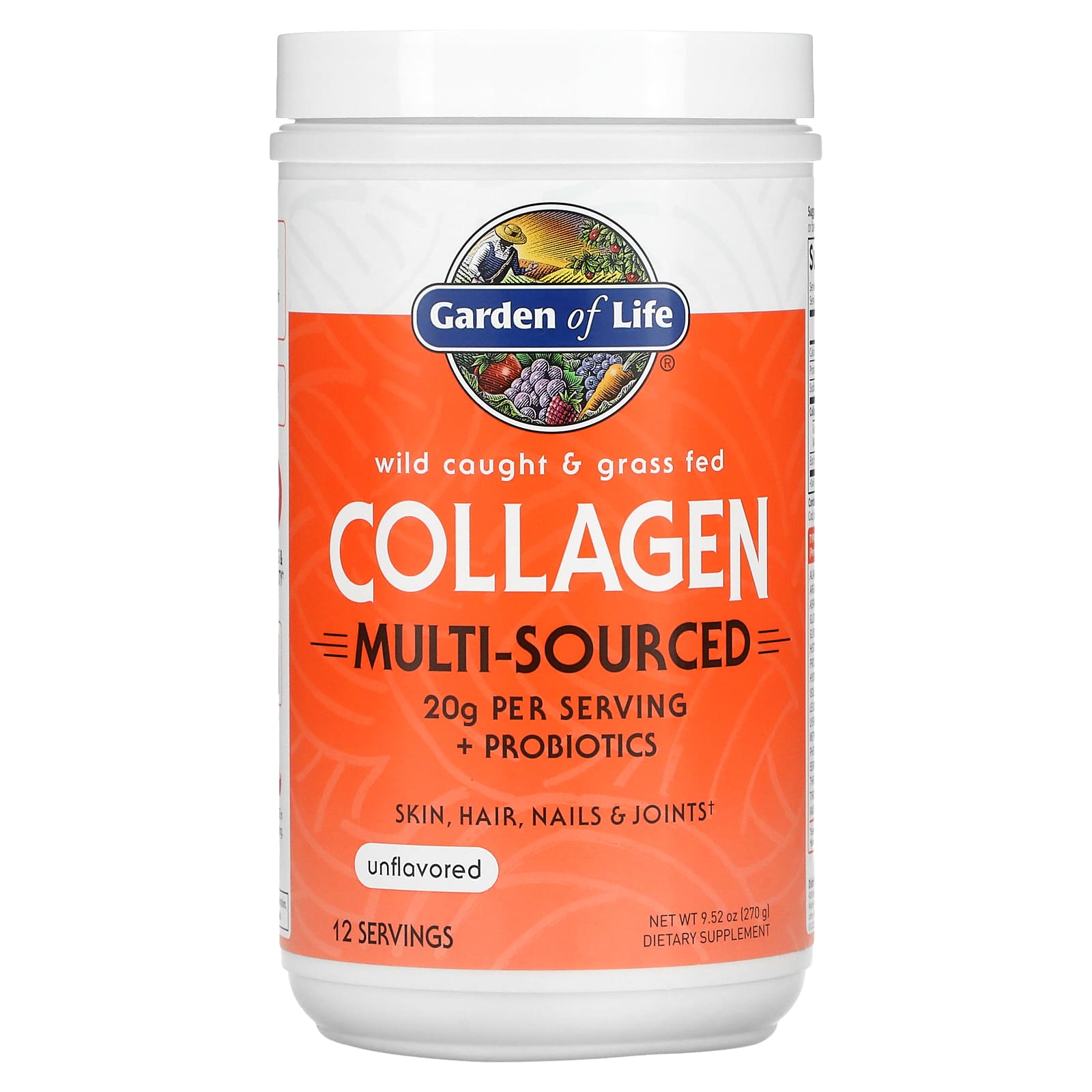 Garden of Life, Wild Caught & Grass Fed Collagen Multi-Sourced, 9.52 oz UPC 658010130752 | HiLife Vitamins