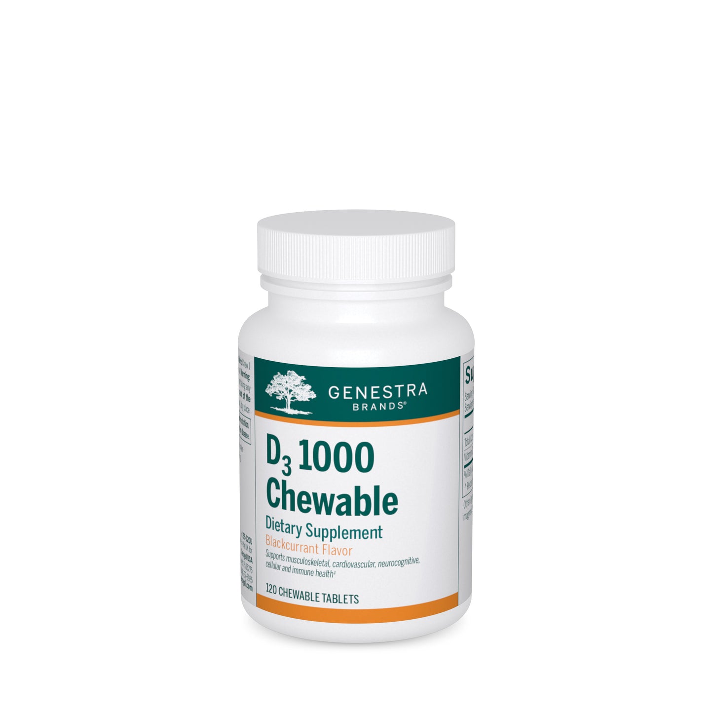 Genestra, D3 1000 Chewable, 120 Tablets UPC 883196106301 | HiLife Vitamins