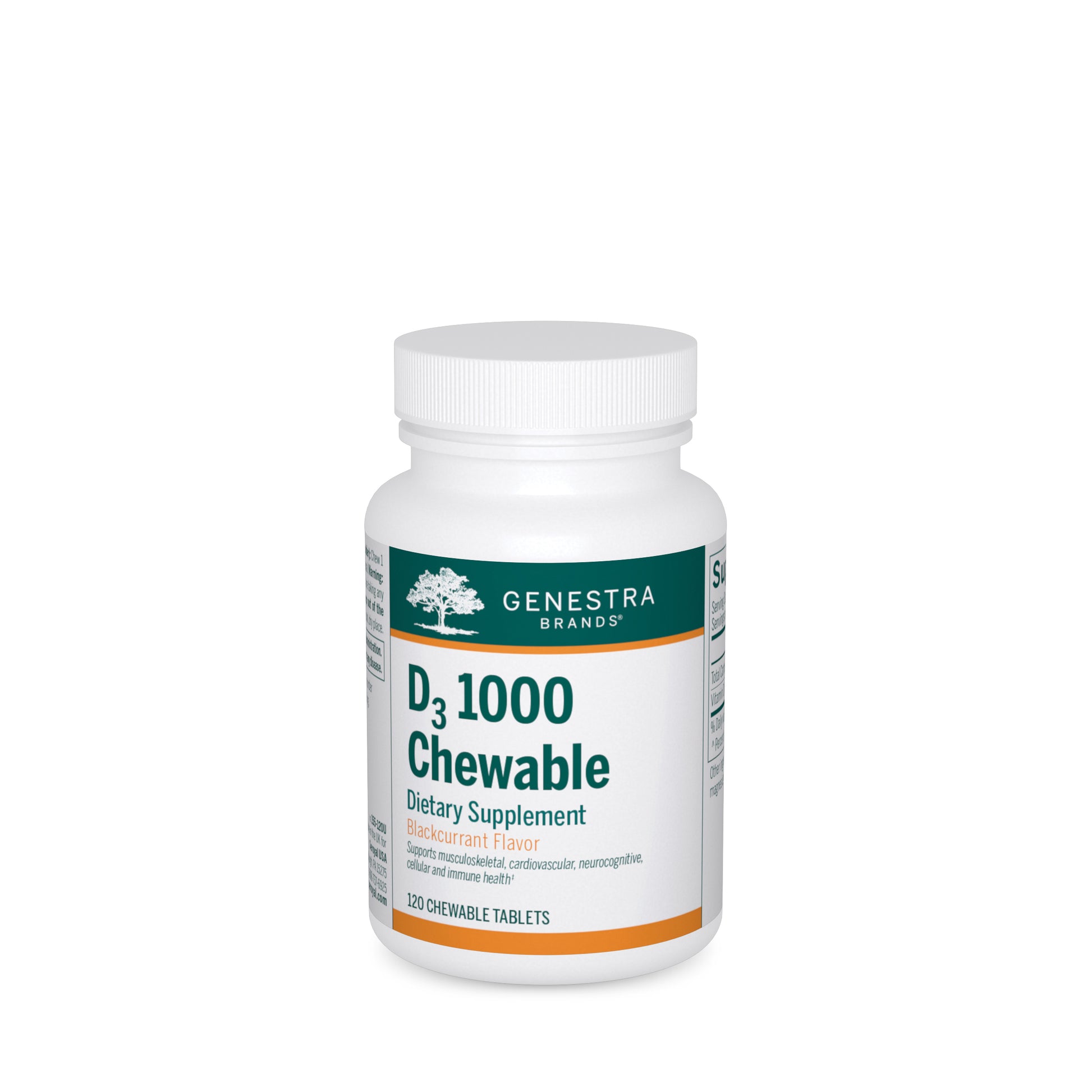 Genestra, D3 1000 Chewable, 120 Tablets UPC 883196106301 | HiLife Vitamins