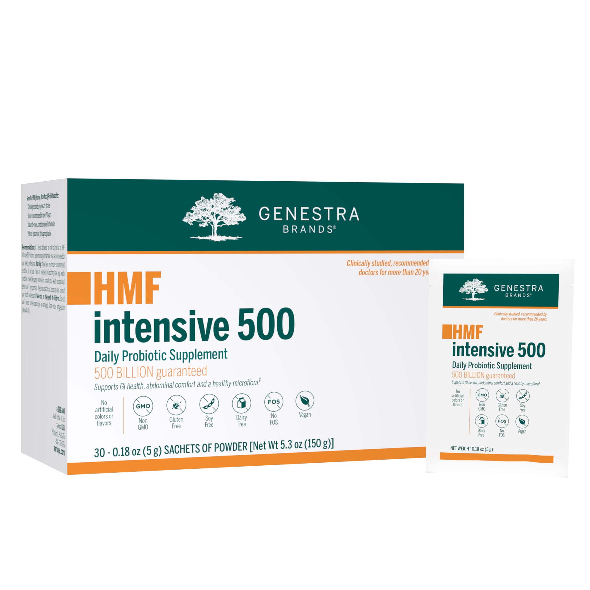 Genestra, HMF Intensive 500, 30 sachets sachets UPC 883196148608 | HiLife Vitamins