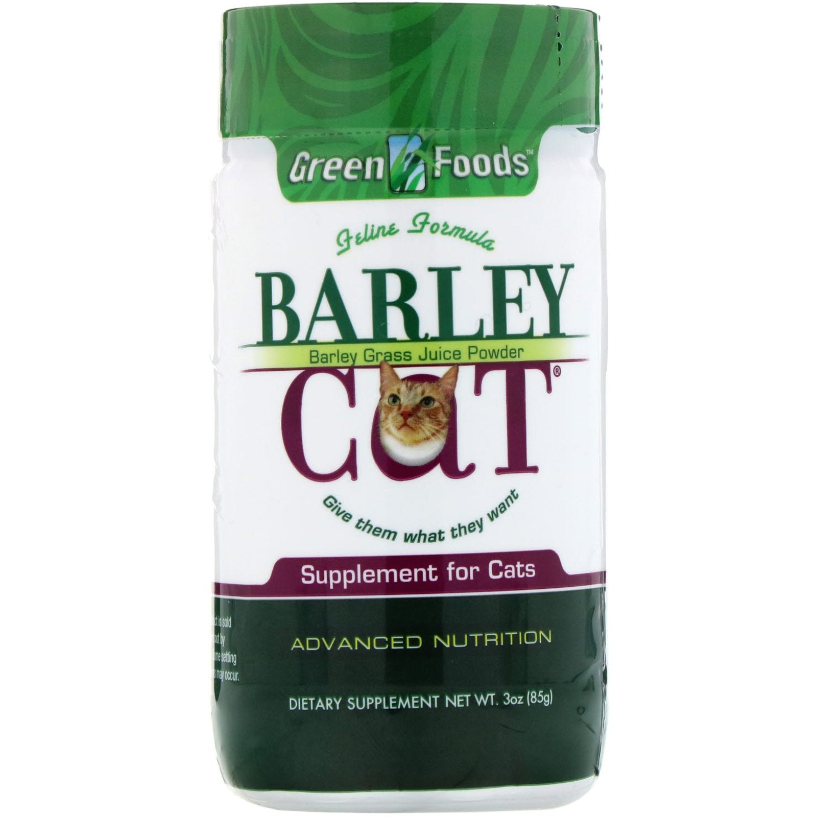 Green Foods, Barley Cat, 3 Oz UPC 083851408362 | HiLife Vitamins