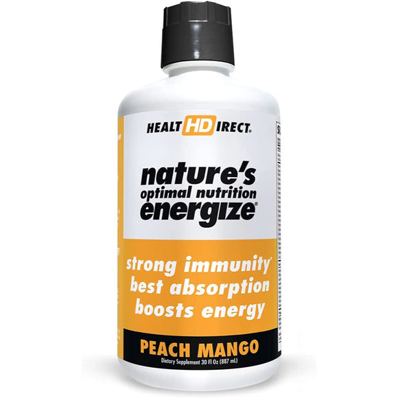 Health Direct, Nature's Optimal Nutrition Energize, Peach Mango Splash, 30 Oz - 814599002723 | Hilife Vitamins