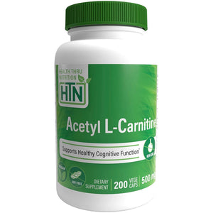 Health Thru Nutrition, Acetyl L-Carnitine 500mg (NON-GMO), 200 Veggie Capsules - 819193020029 | Hilife Vitamins
