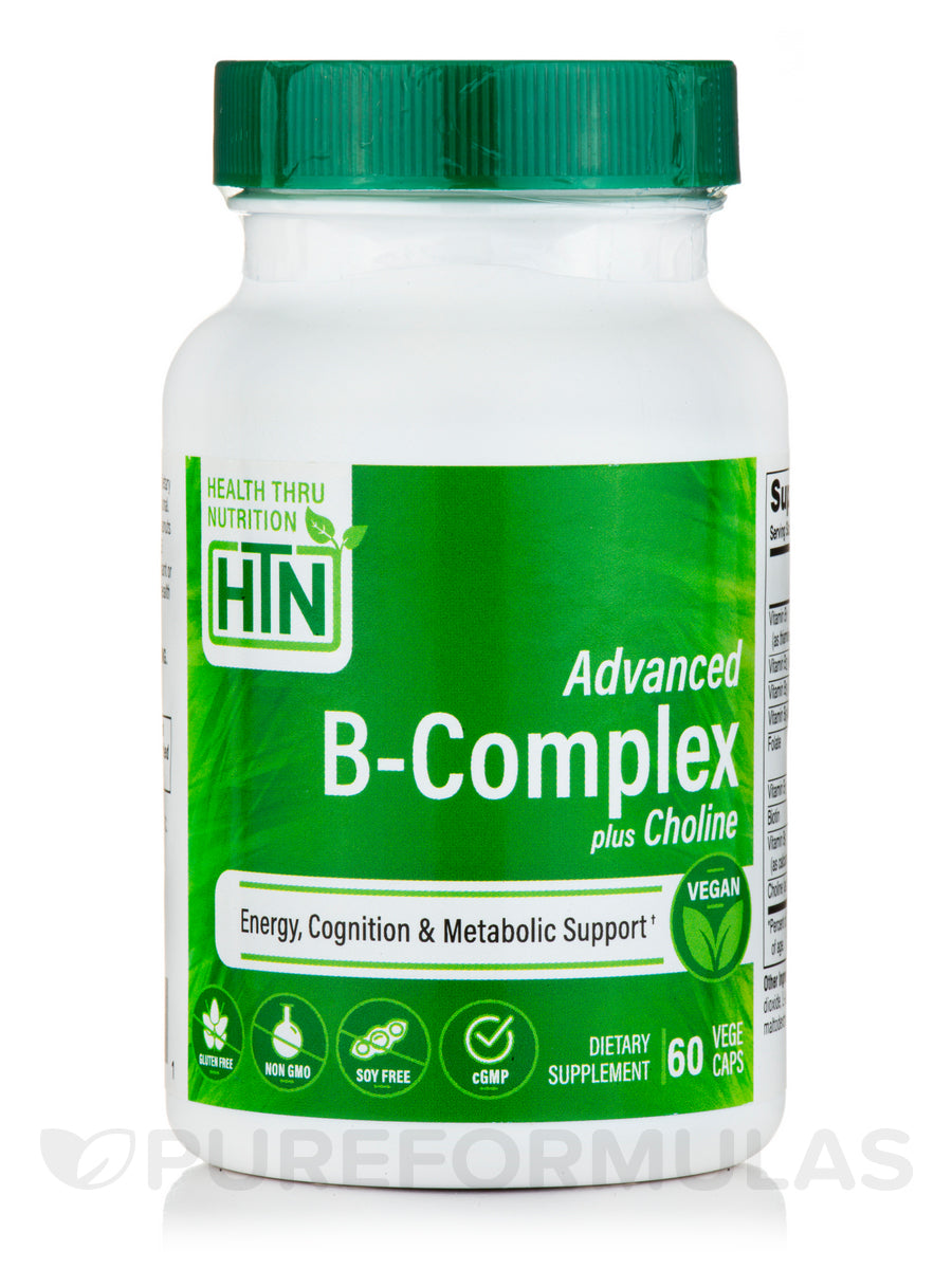Health Thru Nutrition, Advanced B-Complex with Choline, 60 Tablets UPC 819193020111 | HiLife Vitamins