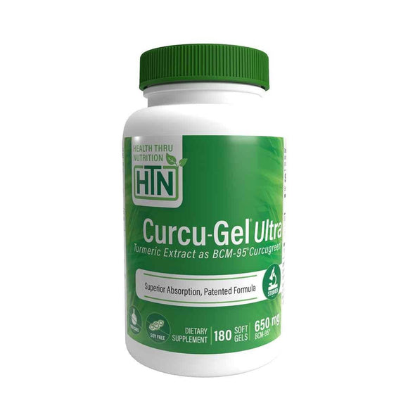 Health Thru Nutrition, Curcu-Gel 650mg BCM-95 Curcumin (NON-GMO), 60 Softgels - 819193020210 | Hilife Vitamins
