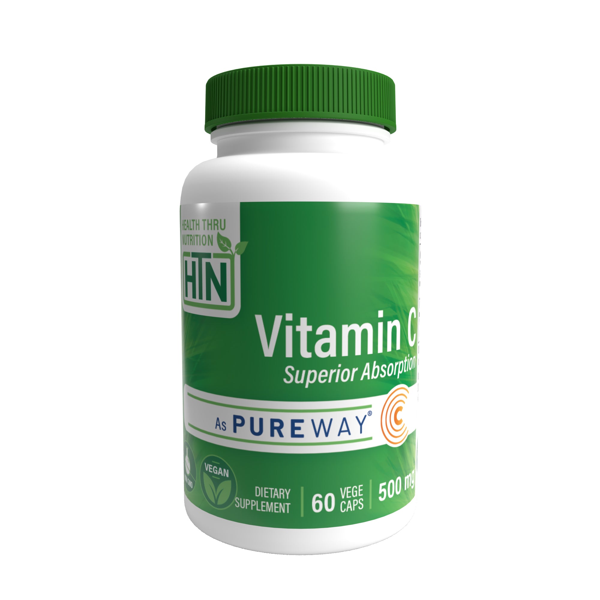 Health Thru Nutrition, Vitamin-C 500mg PureWay-C, 60 Veggie Capsules UPC 819193020234 | HiLife Vitamins