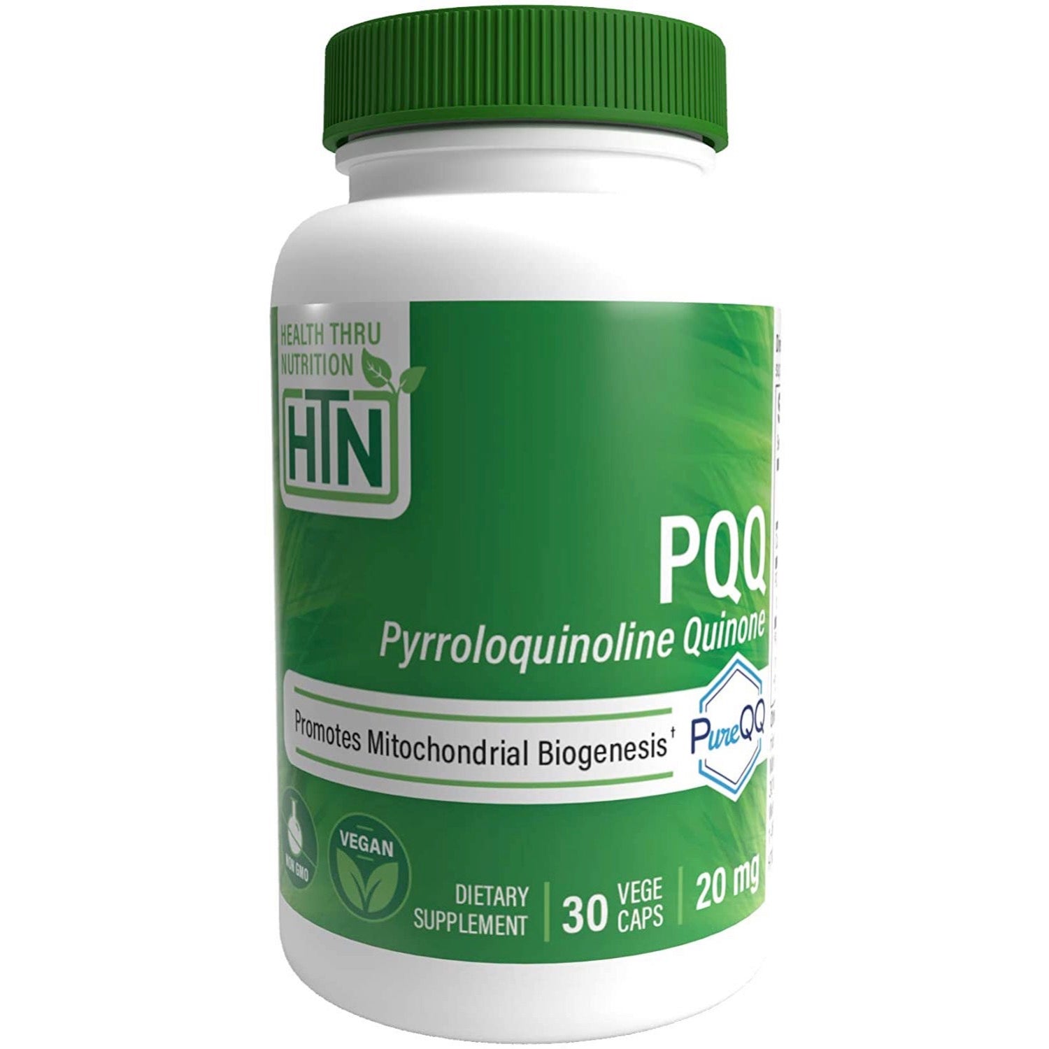 Health Thru Nutrition, PQQ (as PureQQ™) 20mg (NON-GMO), 30 Veggie Capsules UPC 819193020487 | HiLife Vitamins